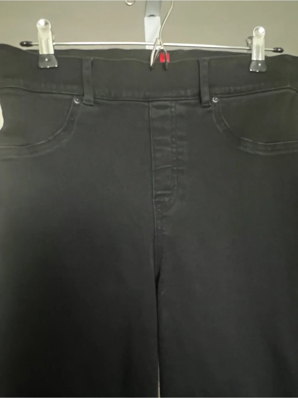 Spanx EveryWear Pull On Kick Flare Jeans Cropped Smooth Tummy High Rise Blk M - Picture 4 of 12